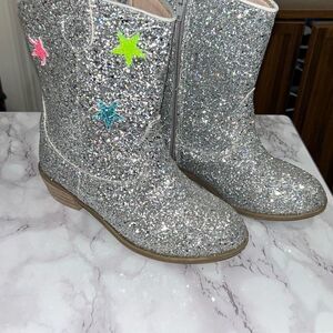 Lola & the boys glitter star boots sz 35/4